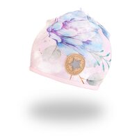 LITTLE ANGEL Čiapka podšitá Outlast® 3 | 42-44 cm staroružová modré kvietky/ružová baby